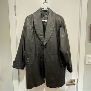 terry lewis classic luxuries black leather blazer